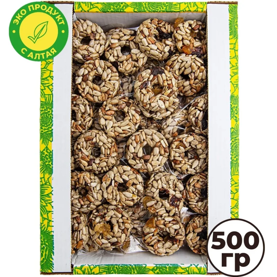  Козинаки из подсолнечника с медом и сухофруктами "Зачетные" 500г в Саяногорске
