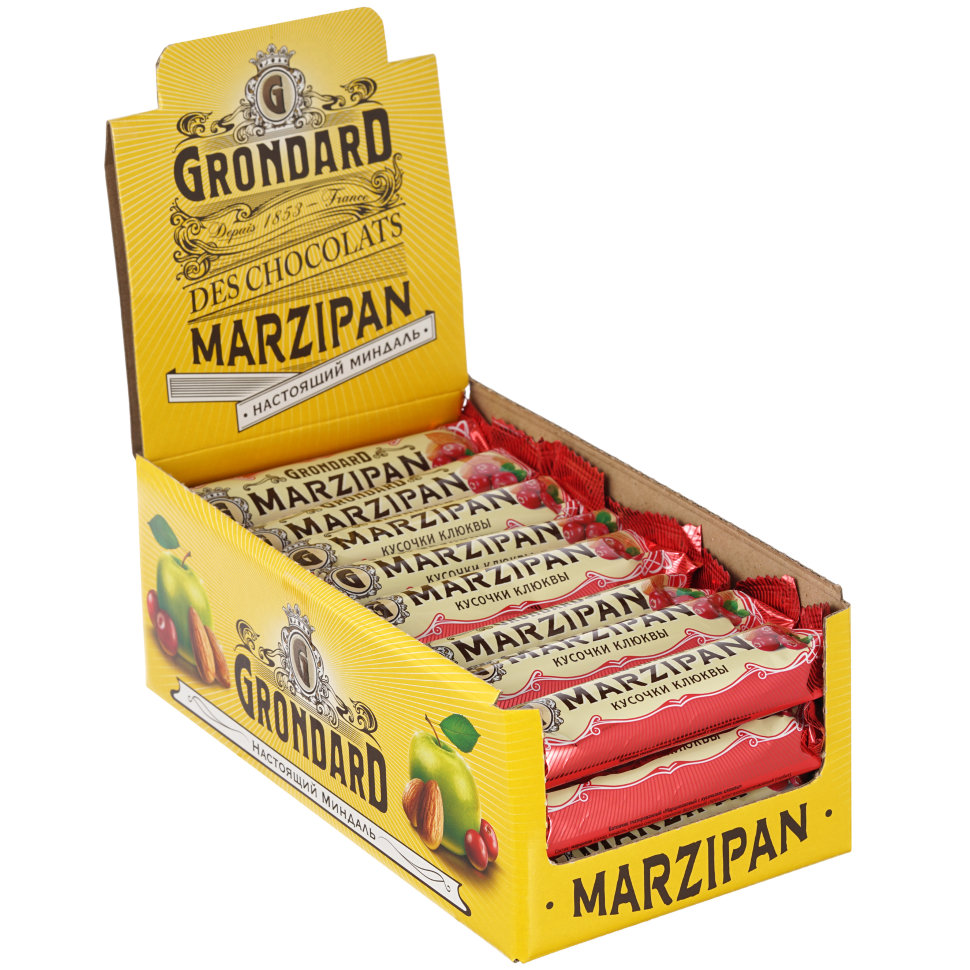  TM Grondard     (8415) Батончики глазированные Марципановые Клюква, (24шт по 50г)    в Саяногорске