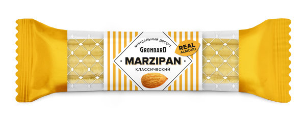 №1 TM Grondard   (10361) Батончики НЕглазированные Марципановые Классика, (28шт по 40г)        в Саяногорске