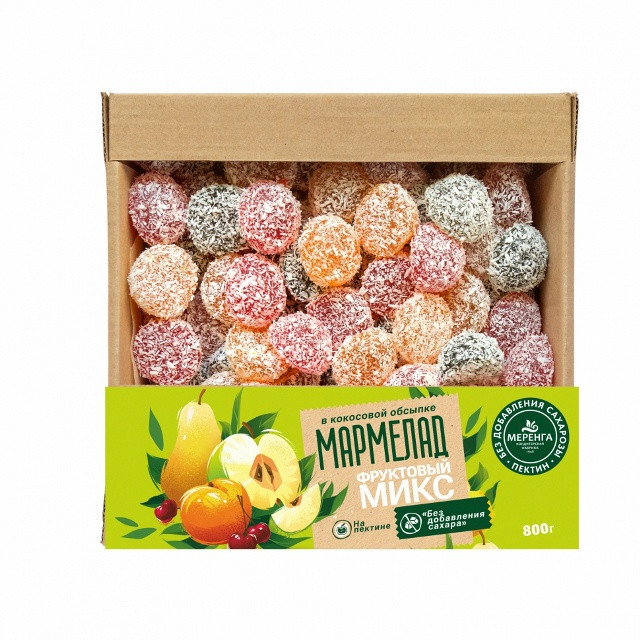  Меренга Мармелад в кокосовой обсыпке Фруктовый микс , 800г     в Саяногорске