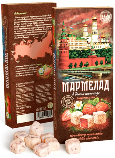  Сладарт Мармелад Клубничный в белом шоколаде, 150г   в Саяногорске